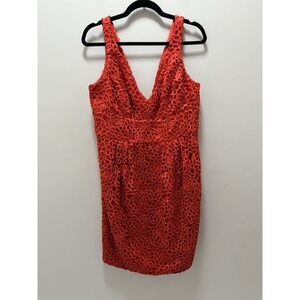 carmen marc valvo dress Eyelet Red‎ Cocktail Dress Size 14